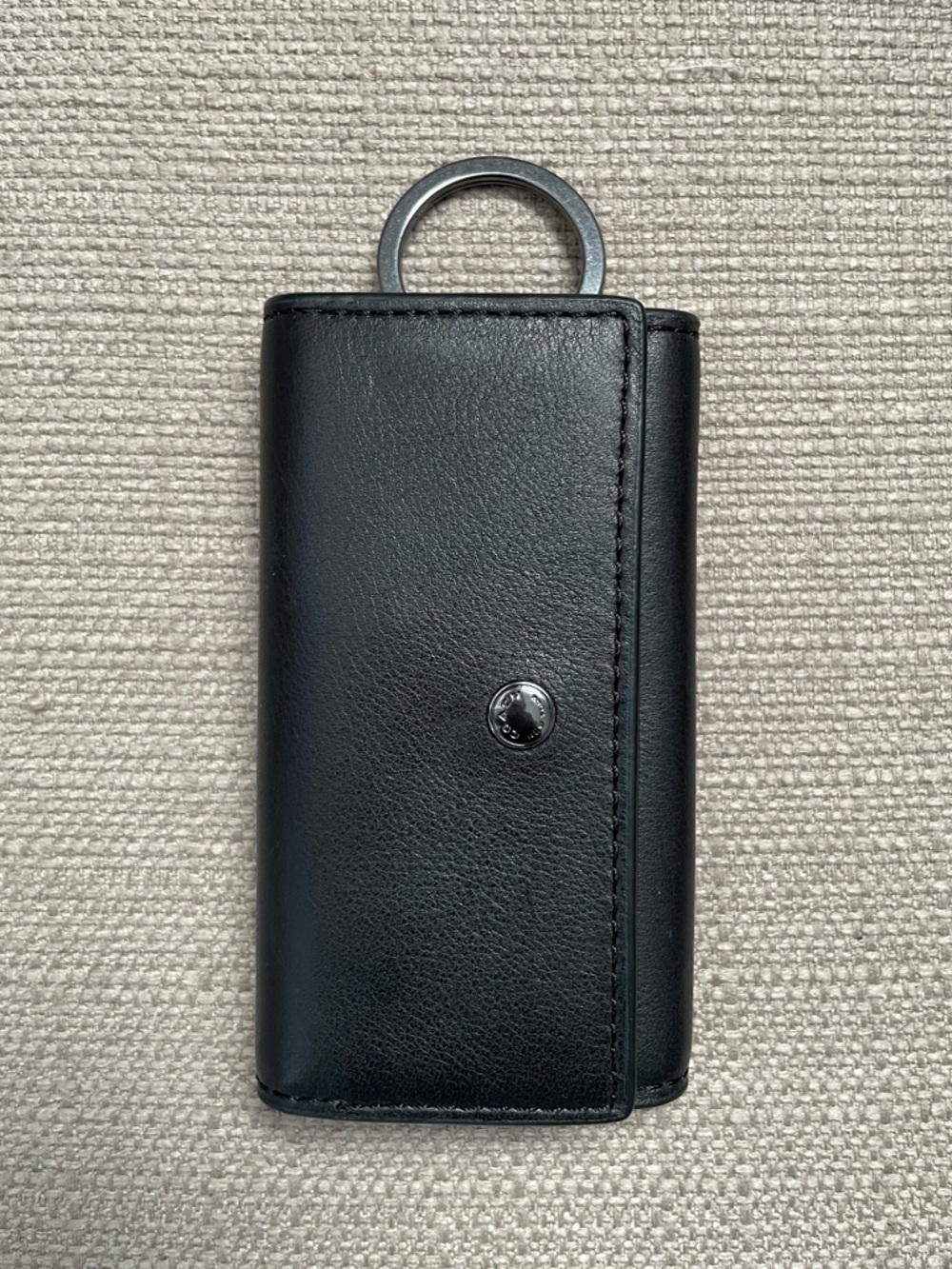 Coach 4 Ring Key Holder Keychain Wallet Leather black NWT